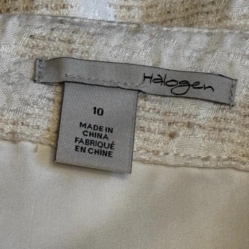 Halogen Textured Cream A-Line Skirt